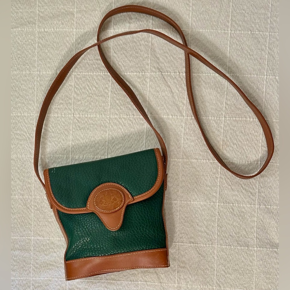 Michael Stevens International Vintage Crossbody Bag Green & Brown Leather
